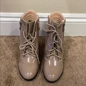 Stylish Taupe Lace-Up Boots